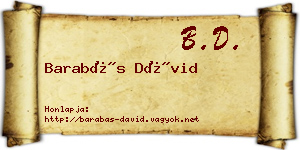 Barabás Dávid névjegykártya